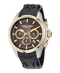 Aston Martin F1 Men's Quartz Brown Guilloche Silicone Strap Watch 44mm