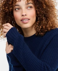 Charter Club Petite Cashmere Shaker-Stitch Crewneck Sweater, Macy's Exclusive