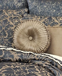 J Queen New York Glimmerstone Tufted Round Decorative Pillow, 15" Round