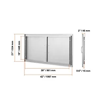Sugift Bbq Access Door in Double Stainless Steel Flush Mount