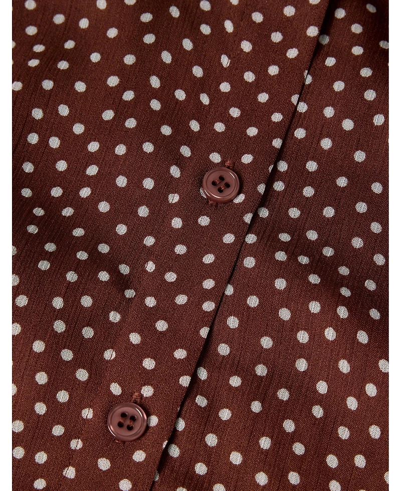 Whistles Women's Polka Dot Sheer Sleeve Shirt