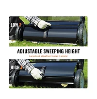Sugift 26 in Push Lawn Sweeper with 2.6 cu ft Leaf and Grass Collector