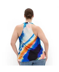 City Chic Women's Chloe Facet Print Cowl Neck Top