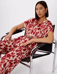 Whistles Women's Blurred Floral Tie Jumpsuit