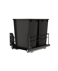 Rev-a-Shelf Double Pullout Trash Cans 35 qt. with Soft-close, 53WC-1835SCDM-217