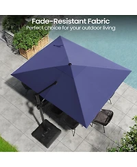 Pellebant Outdoor Patio 9X12Feet Aluminum Cantilever Umbrella With Umbrella Base
