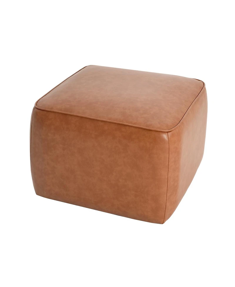 Streamdale Furniture Upholstered Square Pu Leather Ottoman