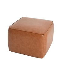 Streamdale Furniture Upholstered Square Pu Leather Ottoman