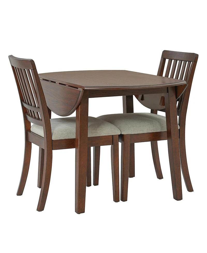Streamdale Furniture 2-Person Folding Wood Dining Set with 2 Chairs