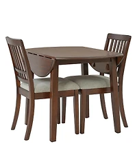 Streamdale Furniture 2-Person Folding Wood Dining Set with 2 Chairs