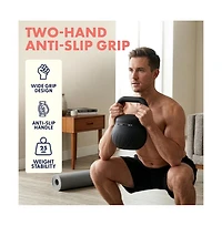 Squatz 25 lb Soft Kettlebell for Home Gym, Shock-Absorbing Floor-Safe Weight with Wide Non-Slip Handle