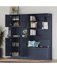 Streamdale Furniture Multifunctional 2-in-1 Hall Tree with Storage and 4 Hooks