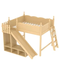 Streamdale Furniture Solid Wood Loft Bed with Storage, Wardrobe, and Slide