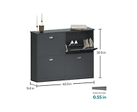 sumyeg Storage Cabinet with Anti-Tipping Device Flip-Top Shoe Adjustable Layer