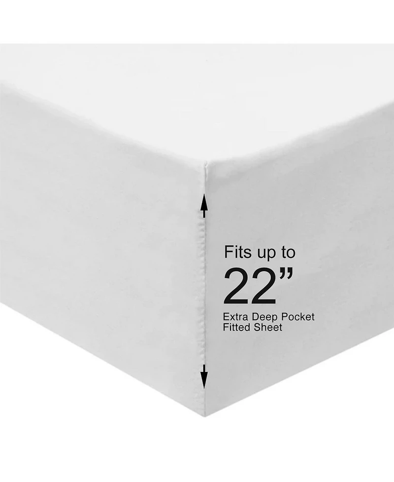 Egyptian Cotton Sheets Usa Oversized with 22 Deep Pockets Luxury Heavy California