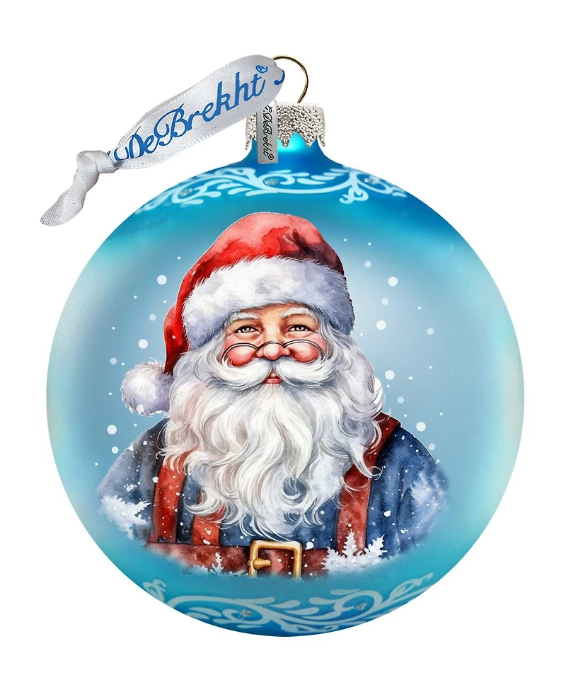 Designocracy Santa's Magical Presence Ball Christmas Mercury Glass Ornaments G. DeBrekht