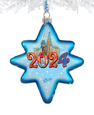 Designocracy 2024 Dated Star Christmas Mercury Glass Ornaments G. DeBrekht
