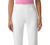 Hue Women's Rhinestone Denim Pull-On Pants