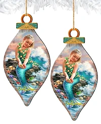 Designocracy by Dona Gelsinger Princess of The Sea Ornament and Cone Ornament, Set of 2 Each