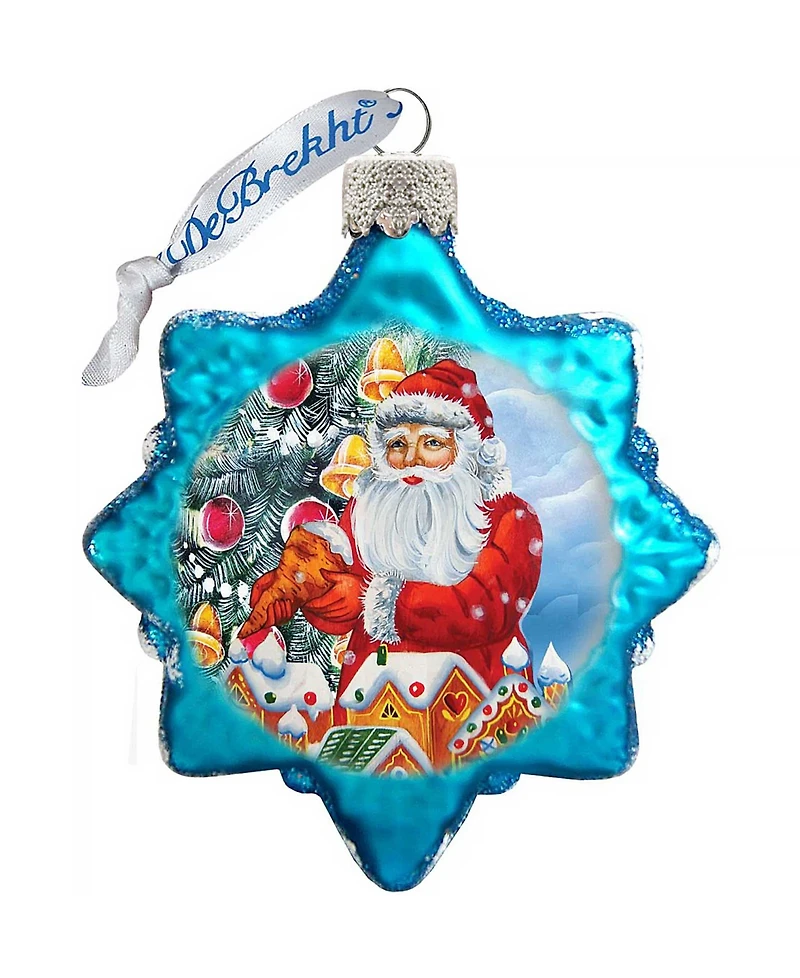 G.DeBrekht Santa Glass Ornament - Set of 3