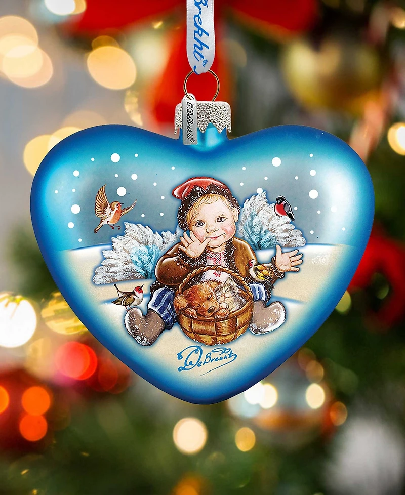 G.DeBrekht Winter Fun Hart Glass Ornament