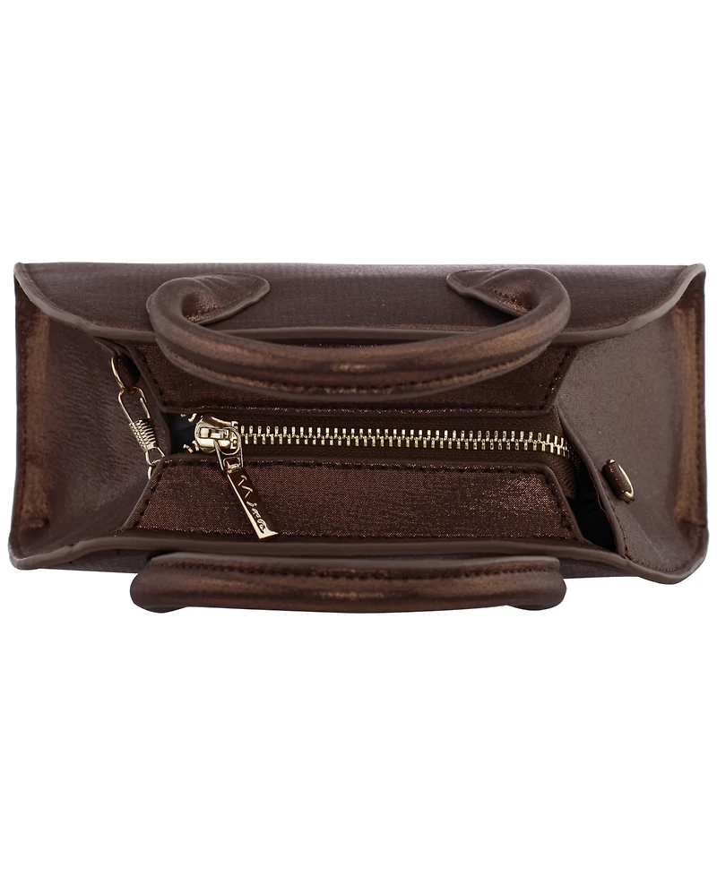 Nina Metallic Small Bowling Handbag