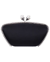 Nina Imitation Pearl Trim Minaudiere Small Clutch Handbag