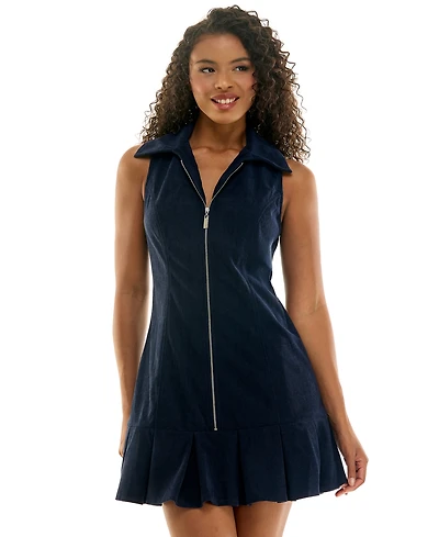 Seni & Cade Juniors' Sleeveless Collared Corduroy Dress