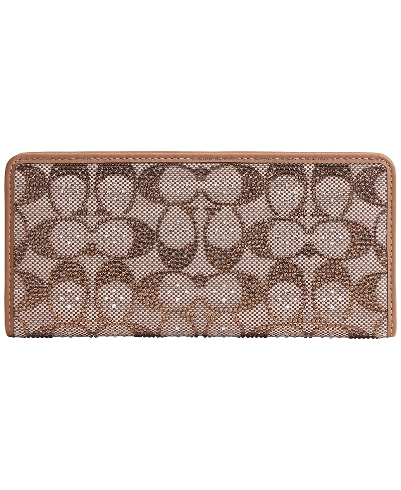 Coach Crystal Signature Jacquard Essential Slim Wallet