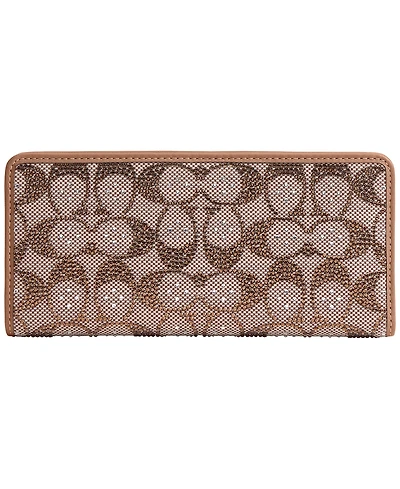 Coach Crystal Signature Jacquard Essential Slim Wallet