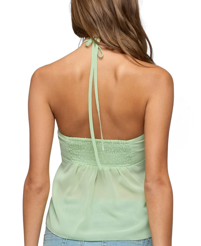 Edikted Women's Kitty Sequin Chiffon Halter Top