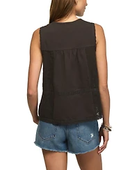 Lucky Brand Women's Crewneck Embroidered Yoke Tank Top