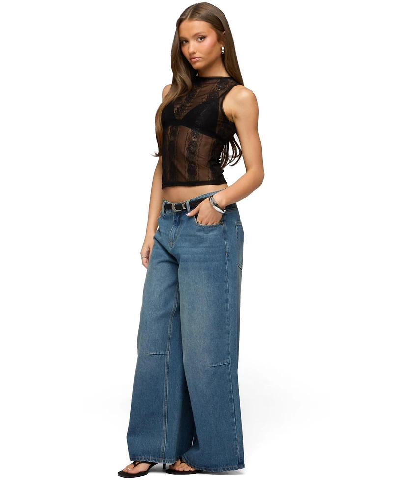 Edikted Women's Ephie Sheer Lace Tank Top