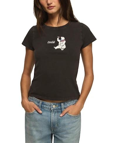 Lucky Brand Women's Coca Cola Bear Baby Crewneck T-Shirt