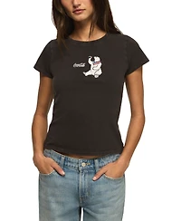 Lucky Brand Women's Coca Cola Bear Baby Crewneck T-Shirt