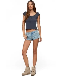 Edikted Women's Pera Wide Scoop Neck Tie Top