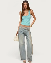 Edikted Women's Isiadora Beaded Scoop Neck Tank Top