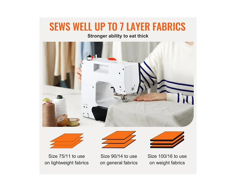 Yobtop Diy Tool Kit Sewing Machine,Portable Machine, 38 Built-in Stitches and Reverse Sewing, Dual Speed with Extension Table
