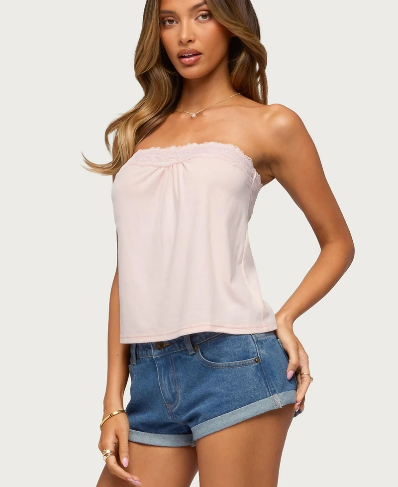 Edikted Women's Kittey Lacey Strapless Top