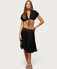 Edikted Women's Winonah Crochet Waist Midi Skirt