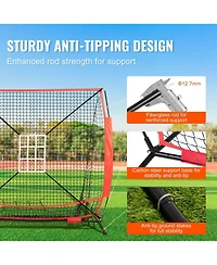 Sevorley 5x5 ft Portable Baseball Softball Practice Net with Strike Zone and