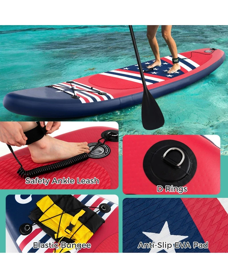 Sevorley 10 ft Inflatable Stand Up Paddle Board with Removable Fin and Backpack