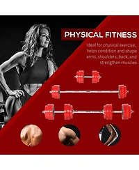 Sevorley 66 lb Adjustable Dumbbell and Barbell Set, 2-in-1 Strength Training