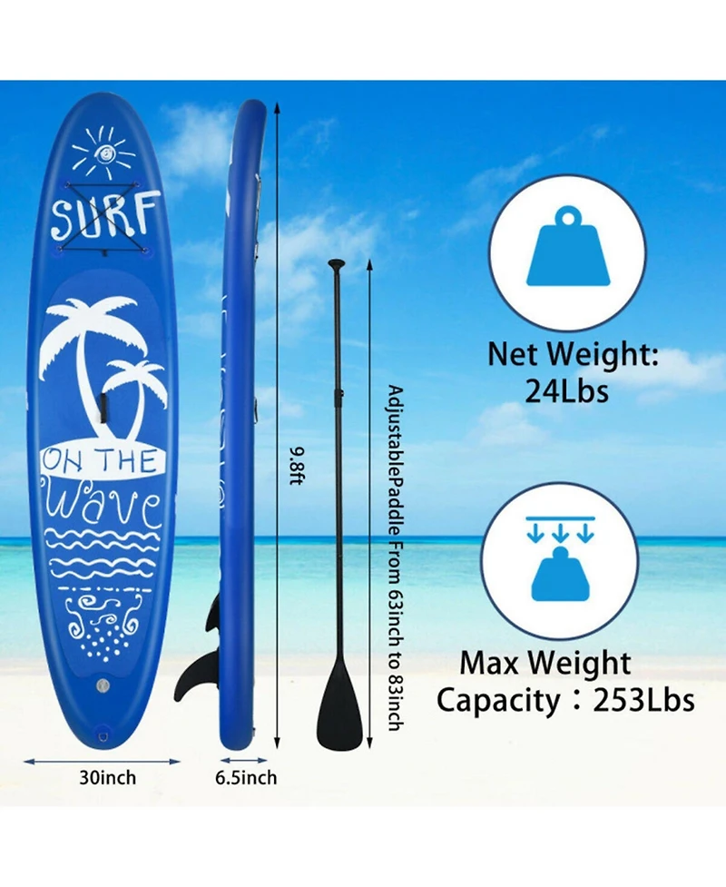 Sevorley Inflatable Adjustable Stand-Up Paddle Board with Pump and Backpack Kit