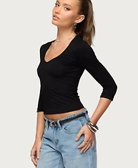 Edikted Women's Jamila Quarter Sleeve Top