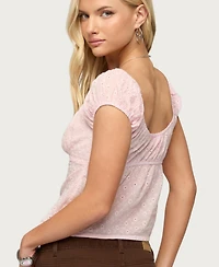 Edikted Women's Delyla Eyelet Henley Top