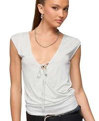 Edikted Women's Tie Front V Neck Wrap Top