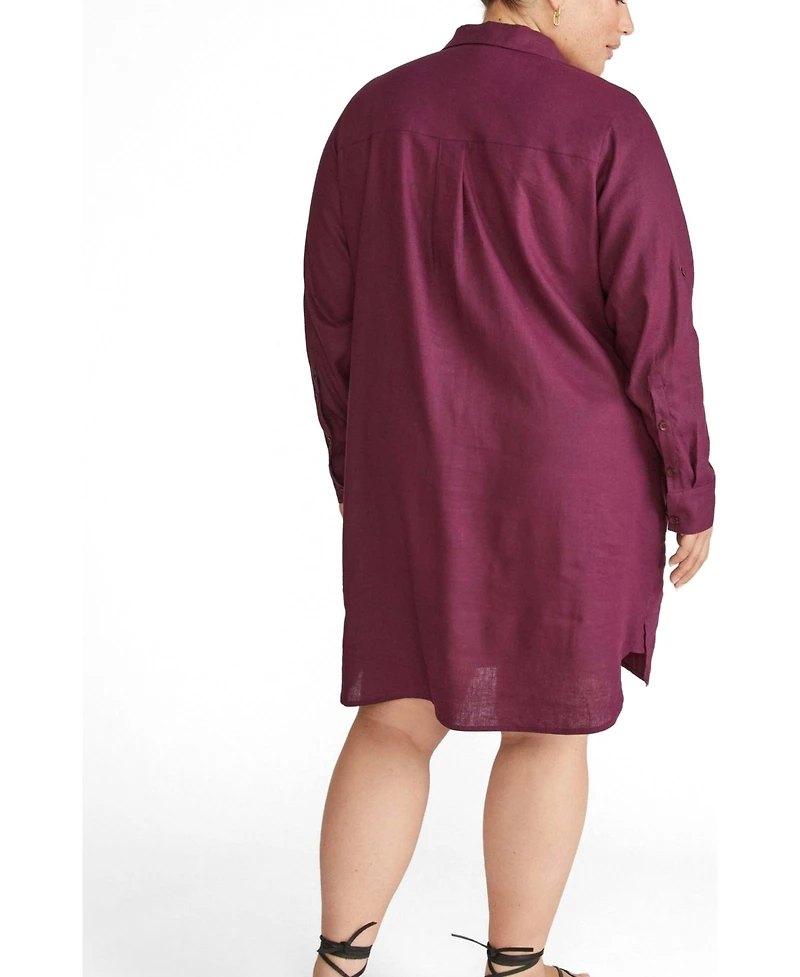 Universal Standard Plus Linen Rubicon Shirtdress
