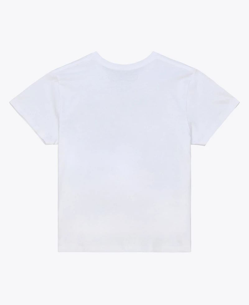 Mitchell & Ness Women's White New York Knicks Striped Logo Boxy T-Shirt