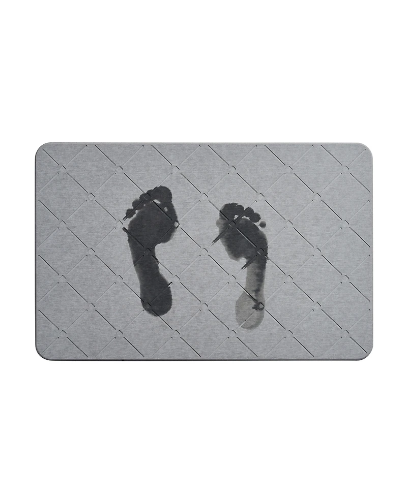 Vcny Home Carved Trellis Diatomite Stone Bath Mat, 16" x 24"